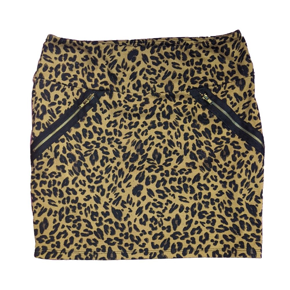 **SOLD** Punk Rock Leopard Print Mini Rocker Skirt - Grunge, Metal, Alternative